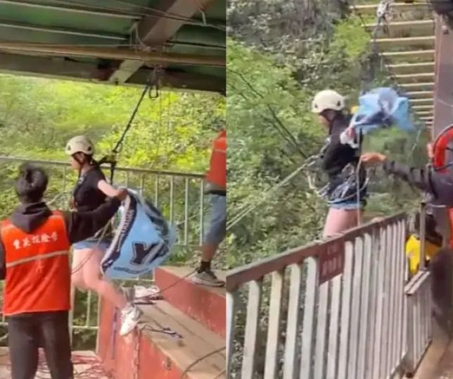 Turista morre após rompimento de equipamento em atração radical na China. VEJA VÍDEO