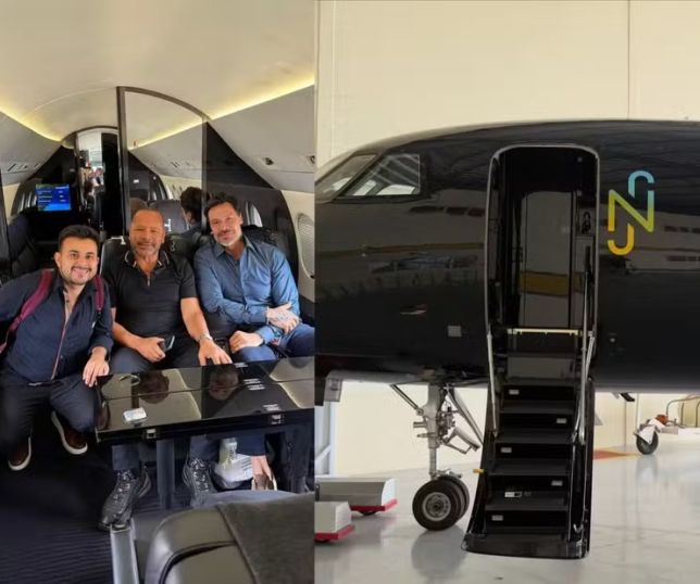 Neymar Pai exibe passeio de luxo em helicóptero de R$ 15 milhões com iniciais do jogador e chama atenção nas redes