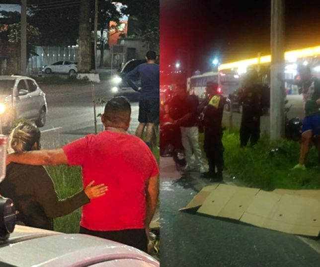 Motociclista morre após perder controle da moto e bater violentamente contra poste na Avenida Cosme Ferreira, Zona Leste de Manaus. VEJA VÍDEO