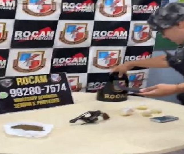Rocam prende homem com drogas e arma de fogo no bairro Compensa, Zona Oeste de Manaus. VEJA REPORTAGEM DO 'PORTAL DO ZACARIAS' AO VIVO