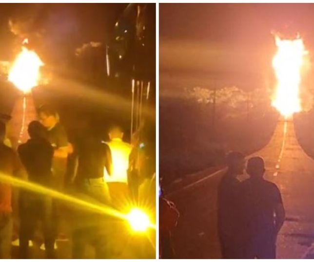 Caminhão-tanque pega fogo no quilômetro 139 da rodovia BR-174 que liga Manaus ao município de Presidente Figueredo. VEJA VÍDEOS