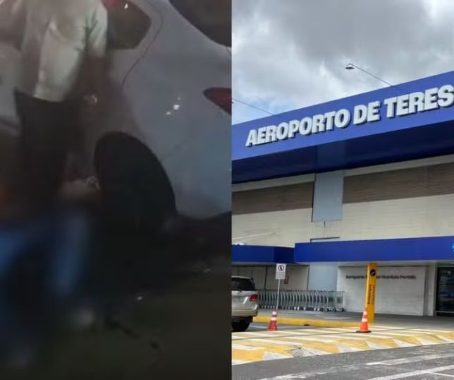 Motorista de aplicativo é esfaqueado durante discussão com taxista no Aeroporto de Teresina. VEJA VÍDEO