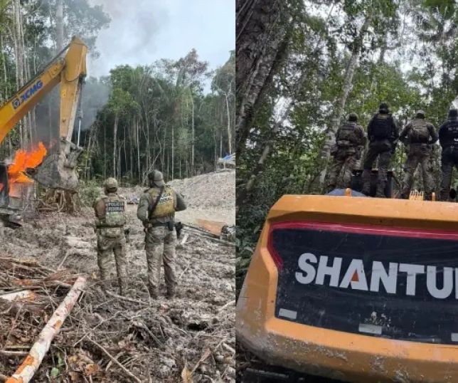 Polícia Federal e ICMBio desarticulam garimpo ilegal na Estação Ecológica Juami-Japurá, no Amazonas
