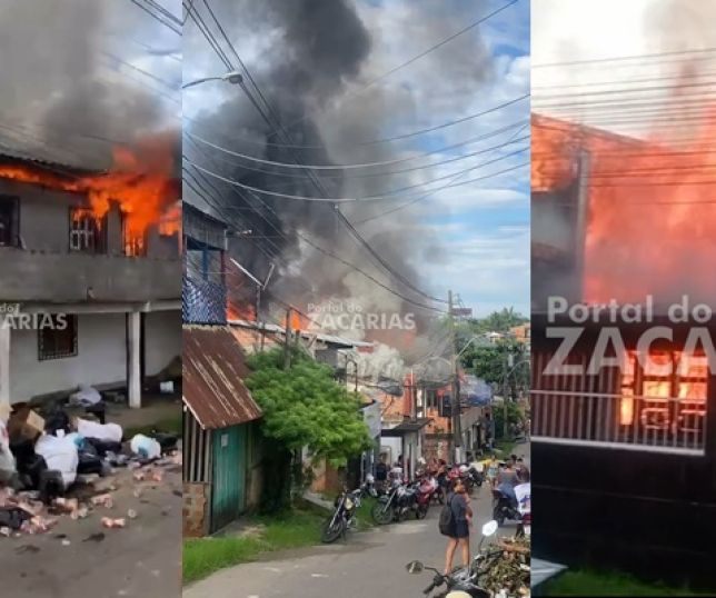 Incêndio de grandes proporções destrói várias casas no município de Coari, interior do Amazonas. VEJA VÍDEOS