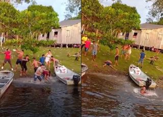 'Dia das Mães' termina em pancadaria generalizada em comunidade próxima de Manicoré, interior do Amazonas. VEJA VÍDEO