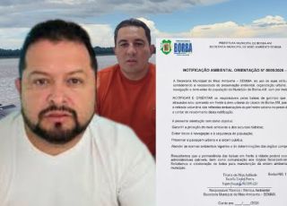 Prefeito Toco Santana dá prazo de 24 horas para retirada de balsas de garimpo e situação expõe anos de falta de regularização no município de Borba, interior do Amazonas. VEJA A NOTIFICAÇÃO