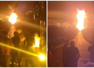 Caminhão-tanque pega fogo no quilômetro 139 da rodovia BR-174 que liga Manaus ao município de Presidente Figueredo. VEJA VÍDEOS