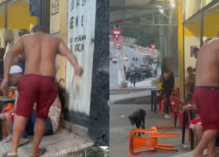 Mulher é chicoteada por homem em frente a bar de Santa Luzia, na Grande Belo Horizonte. VEJA VÍDEO