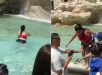 Turista invade a Fontana di Trevi em Roma, faz mergulho em monumento histórico e acaba detida pelas autoridades. VEJA VÍDEO