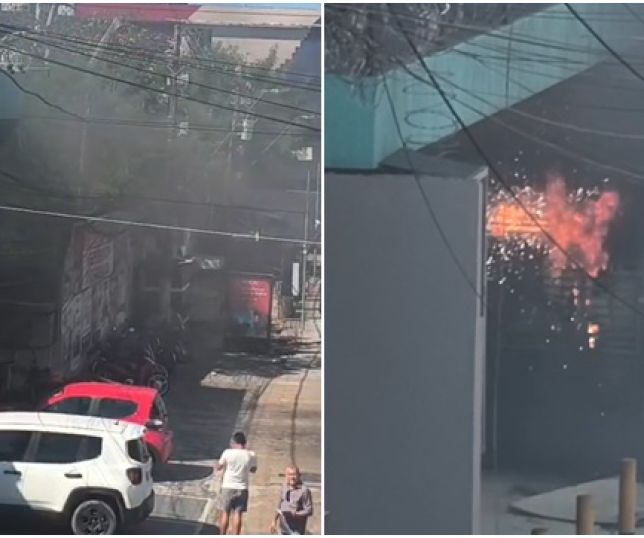 Curto-circuito na instalação elétrica provoca fogo e muita fumaça em prédio comercial na Avenida Djalma Batista, Zona Centro-Sul de Manaus. VEJA VÍDEOS
