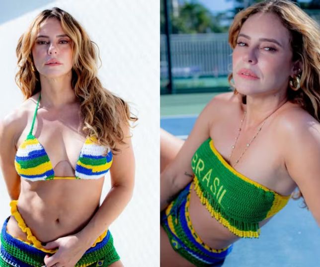 Paolla Oliveira exibe beleza em clima de Copa do Mundo e deixa fãs apaixonados nas redes sociais