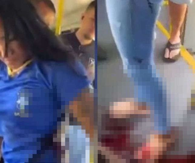 IMAGENS FORTES! Passageira é esfaqueada com canivete dentro de ônibus no Distrito Federal. VEJA VÍDEO