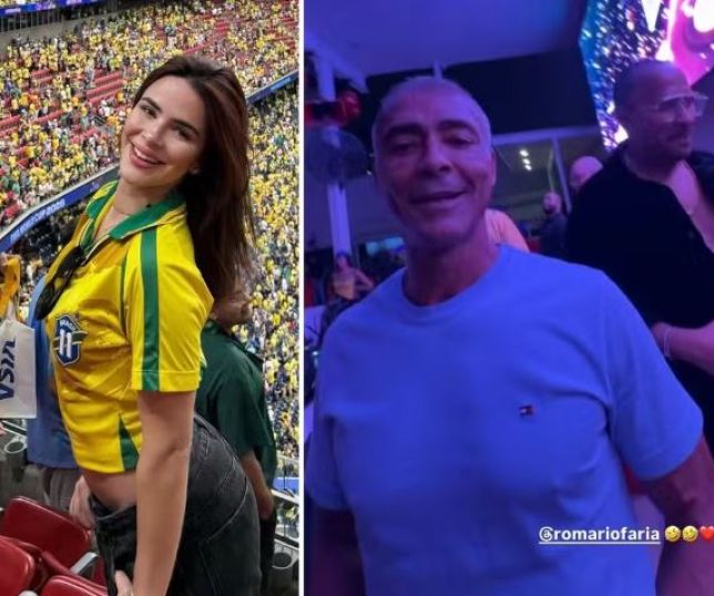 Romário comemora vitória do Brasil em boate ao lado de estudante nos EUA