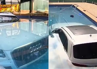 Audi vai parar dentro de piscina após erro de manobra; caso inusitado chama atenção na Austrália. VEJA VÍDEO