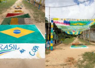 Rua de Beruri viraliza nas redes com decoração simples e criativa para a Copa do Mundo
