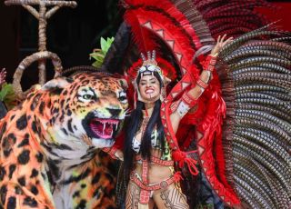 Isabelle Nogueira encarna lenda de Kamara em destaque do Garantido em Parintins