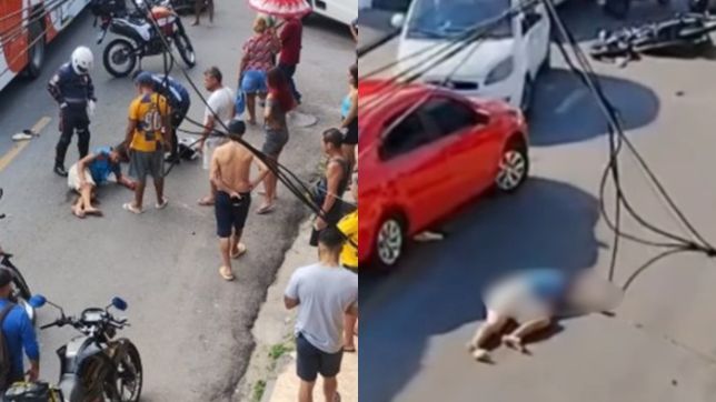 MOTOCICLISTA FICA GRAVEMENTE FERIDO APÓS COLIDIR COM ÔNIBUS NO BAIRRO PETRÓPOLIS, ZONA SUL DE MANAUS. VEJA VÍDEO