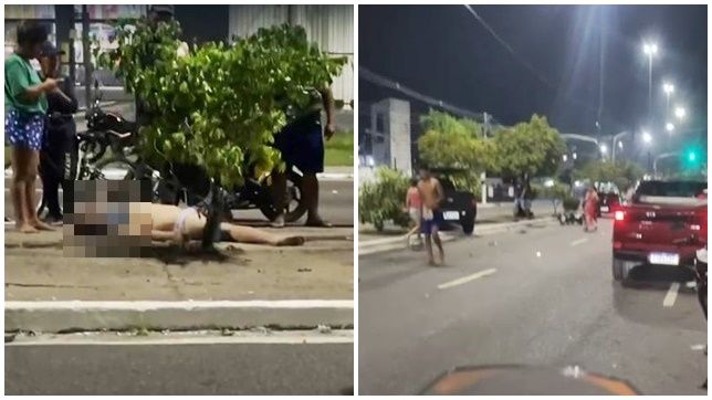 IMAGENS FORTES! MOTOCICLISTA MORRE NA HORA APÓS SER ATROPELADO POR CARRO EM AVENIDA NO CENTRO DE MANAUS, ZONA SUL. VEJA VÍDEOS