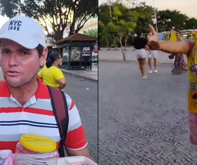 Vendedor ambulante é filmado fazendo acusações contra homossexuais no Centro e na Ponta Negra. VEJA VÍDEOS