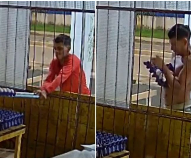 Câmera de segurança filma homem furtando bandeja de ovos de mercadinho no município de Fonte Boa, interior do Amazonas. VEJA VÍDEO