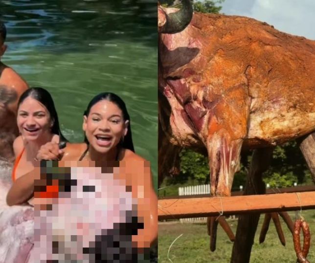 Quem é a influenciadora criticada após mostrar búfalo sendo assado inteiro em vídeo nas redes sociais