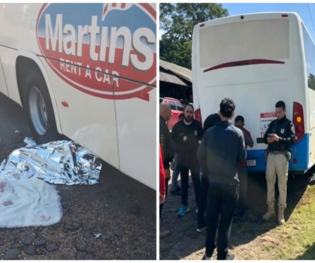 Ônibus atropela e mata casal que trafegava em motocicleta no quilômetro 15 da rodovia BR-174, que liga Manaus a Boa Vista