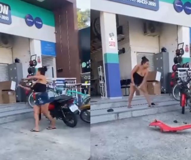 Vídeo mostra momento em que cobrança por suposta dívida de moto termina em pancadaria e causa revolta nas redes. VEJA AS IMAGENS