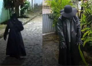 Creeper brasileiro? Fantasia de 'Olhos Famintos' assusta moradores e termina na delegacia. VEJA VÍDEO 