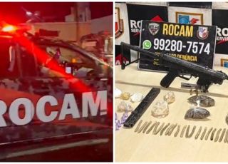 Operação da Rocam apreende submetralhadora, drogas, balanças de precisão e rádio comunicadores em área vermelha no bairro Educandos, Zona Sul de Manaus. VEJA VÍDEO