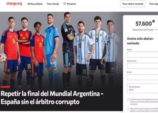 Argentinos criam abaixo-assinado para pedir repetição da final da Copa após derrota para a Espanha