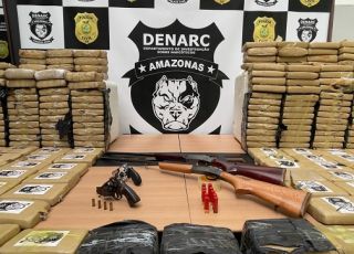Operação integrada das Forças de Segurança apreende 700 quilos de maconha do tipo skunk, avaliados em R$ 14 milhões, às margens do rio Negro, na zona rural de Manaus