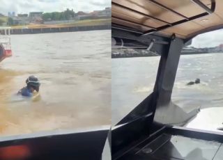 Conhecido como 'Homem-Peixe', ativista colombiano inicia nova travessia a nado pelo Rio Amazonas em defesa do meio ambiente. VEJA VÍDEO