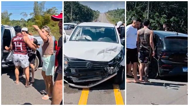 COLISÃO FRONTAL DEIXA DOIS CARROS DESTRUÍDOS E QUATRO PESSOAS FERIDAS NA RODOVIA AM-070, REGIÃO METROPOLITANA DE MANAUS. VEJA VÍDEOS