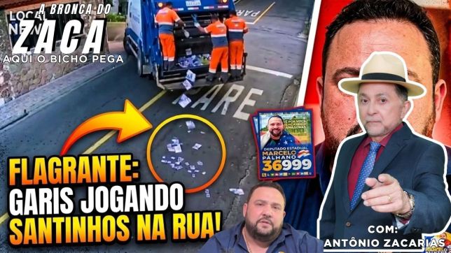 'A BRONCA DO ZACA': SÓ VENDO PARA CRER: CAMINHÃO QUE DEVERIA LIMPAR É FLAGRADO ESPALHANDO SANTINHOS DE MARCELO PALHANO EM BAIRRO DE MANAUS
