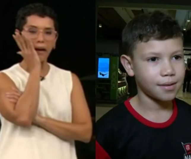 Menino de 8 anos emociona ao homenagear pai que morreu antes de seu nascimento durante reportagem. VEJA VÍDEO