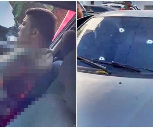 IMAGENS FORTES! Motoqueiros disparam vários tiros contra homem, que fica gravemente ferido e agoniza dentro de carro no bairro Cachoeirinha, Zona Sul de Manaus. VEJA VÍDEO