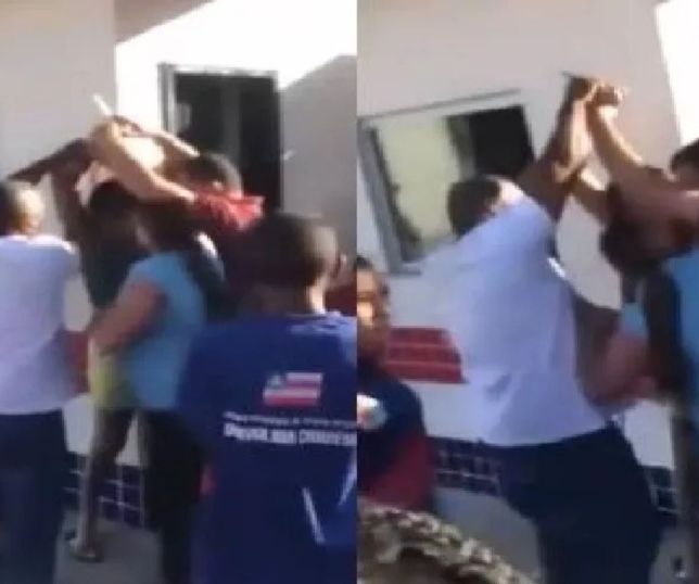 CONFUSÃO! Mães brigam após reunião escolar e uma delas puxa faca dentro de colégio em Feira de Santana. VEJA VÍDEO