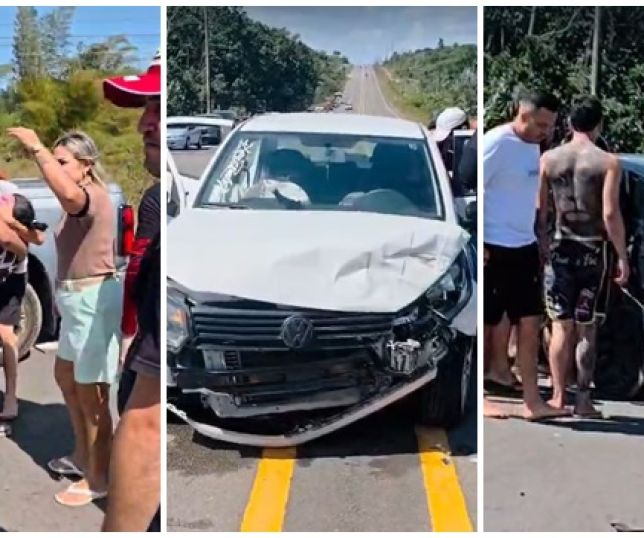 Colisão frontal deixa dois carros destruídos e quatro pessoas feridas na rodovia AM-070, Região Metropolitana de Manaus. VEJA VÍDEOS