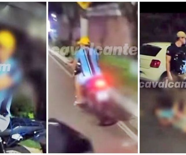 Tentativa de fuga acaba em queda com motocicleta e prisão de homem no bairro São Geraldo, Zona Centro-Sul de Manaus. VEJA VÍDEO