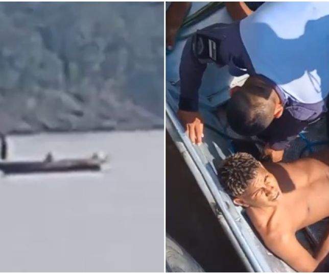 Homem é resgatado por policiais militares após tentativa de suicídio no Rio Madeira, interior do Amazonas. VEJA VÍDEOS