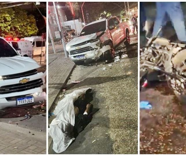 IMAGENS FORTES! Motorista de picape avança sinal fechado e mata motociclista no bairro Adrianópolis, Zona Centro-Sul de Manaus. VEJA VÍDEOS