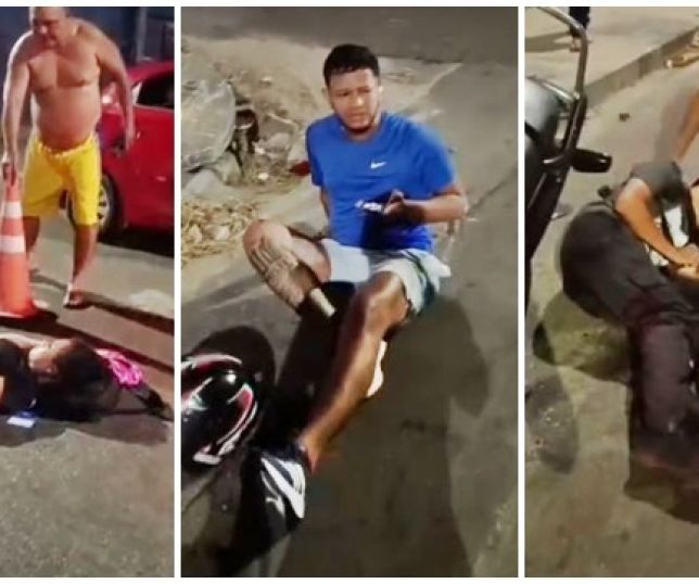 Dois motociclistas e uma passageira ficam feridos em acidente de trânsito no bairro Japiim 2, Zona Sul de Manaus. VEJA VÍDEO
