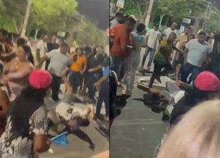 PAU COMEU DO LADO DE FORA! Apoiadores de David Almeida e Roberto Cidade trocam socos durante debate na Band; idoso é derrubado e leva tapa no rosto. VEJA VÍDEO