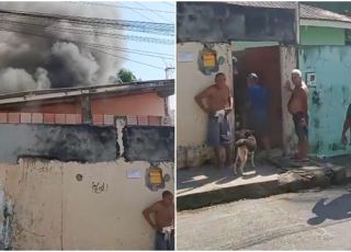 Incêndio atinge residência onde moram cinco idosos na Comunidade José Bonifácio, bairro Colônia Santo Antônio, Zona Norte de Manaus. VEJA VÍDEO
