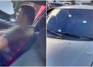 IMAGENS FORTES! Motoqueiros disparam vários tiros contra homem, que fica gravemente ferido e agoniza dentro de carro no bairro Cachoeirinha, Zona Sul de Manaus. VEJA VÍDEO