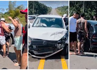Colisão frontal deixa dois carros destruídos e quatro pessoas feridas na rodovia AM-070, Região Metropolitana de Manaus. VEJA VÍDEOS