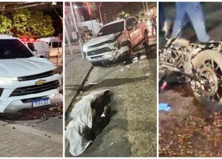 IMAGENS FORTES! Motorista de picape avança sinal fechado e mata motociclista no bairro Adrianópolis, Zona Centro-Sul de Manaus. VEJA VÍDEOS