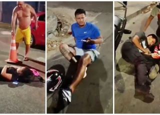 Dois motociclistas e uma passageira ficam feridos em acidente de trânsito no bairro Japiim 2, Zona Sul de Manaus. VEJA VÍDEO