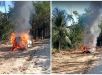 Carro é abandonado em chamas, e polícia suspeita de incêndio criminoso no Ramal do Brasileirinho, Zona Leste de Manaus. VEJA VÍDEO