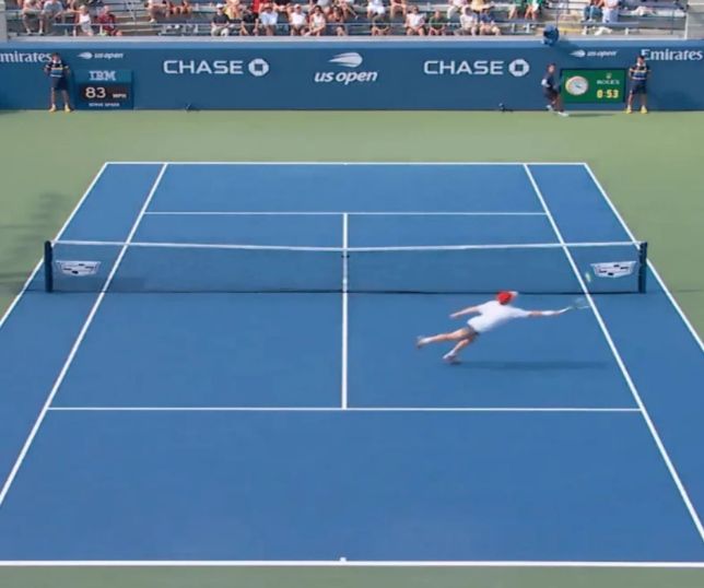 Dane Sweeny surpreende no US Open com ponto de “peixinho” e elimina Musetti